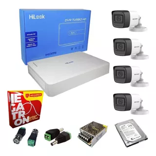 Kit 4 Câmeras Hikvision Com Audio Completo Hd Full 2 Mega