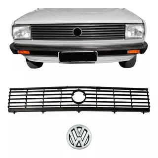 Grade Dianteira Radiador Vw Gol Saveiro Bx 1980 1981 1982 1983 1984 1985 1986 C/ Emblema