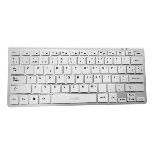 Teclado inalámbrico Noganet S239G QWERTY español España color blanco