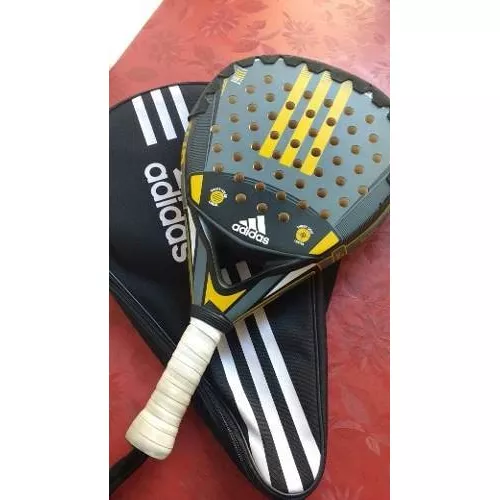 Pala de pádel adidas Zukur ATTK 2017 gris y amarilla |