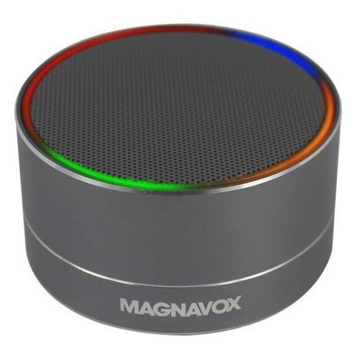 Altavoz Bocina Magnavox Portátil Bluetooth Con Luz Rgb Color Gris