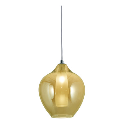 Colgante 3 Luces Mamushka Ambar Base Redonda Apto Led