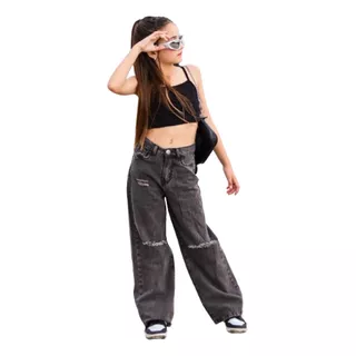 Jeans Nena Niña Wide Leg Rigido T 10 Al 16