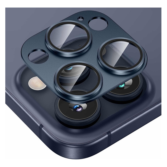 Lámina Cámara Aluminio Para iPhone 15 Pro/15 Pro Max - Azul