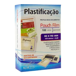 Plástico Para Plastificação Mares Rg 80x110 0,05mm 100un