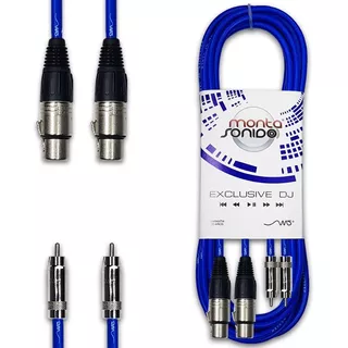 Cable Dj Canon Xlr Hembra A Rca 2 Mts Neutrik (par Stereo)