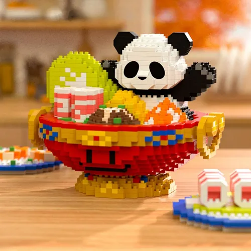 Mini Ladrillos De Construcción Panda – Set De 2 Figuras De Bloques ABS Para Niños Y Adultos (Regalo De Cumpleaños Y Decoración)