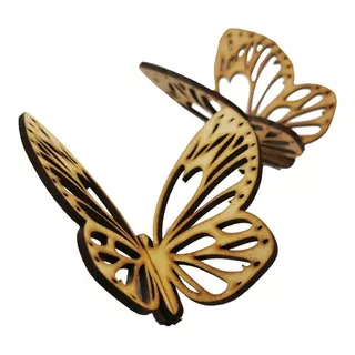 20 Piezas Mariposa Madera Mdf 3d Decoración Recuerdo.