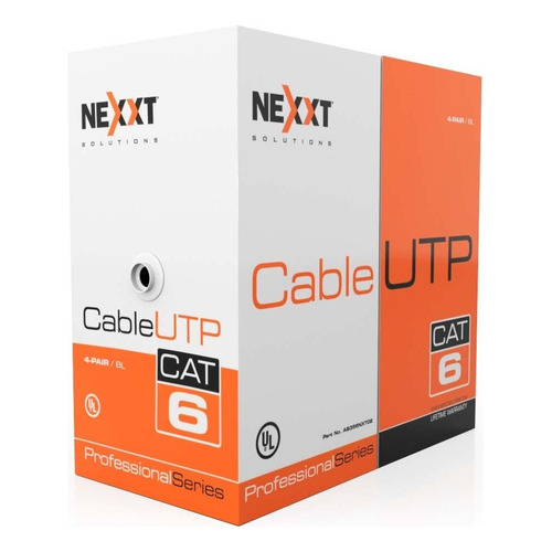 Bobina De Cable De Red Cat6 Certificado Nexxt 4 Pares Gris