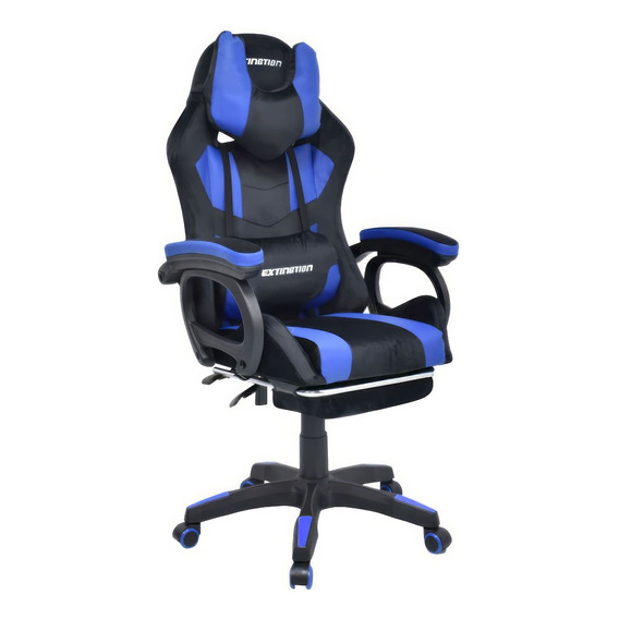 Silla Gamer Extingtion Sapp Gamuza-cuerina Color Azul 