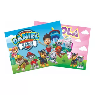 Lona Decorativa Paw Patrol Personalizada 1.20mt X 80cm