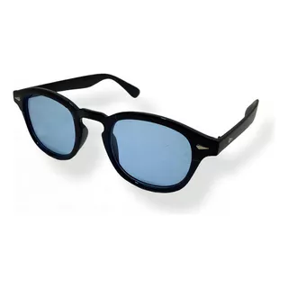 Óculos De Sol Redondo Transparente Tartaruga Preto Retro Rb Cor Da Lente Azul
