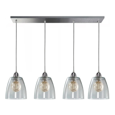 Colgante 4 Luces Vidrio Transparente Deco Vintage Apto Led