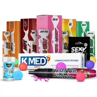 Kit Sex Shop Hotflowers Kmed 9 Itens Anestesico Anal 9un Sabor Estimulante Lubrificante