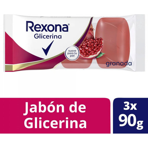 Jabón De Glicerina Rexona Granada 3x90 G