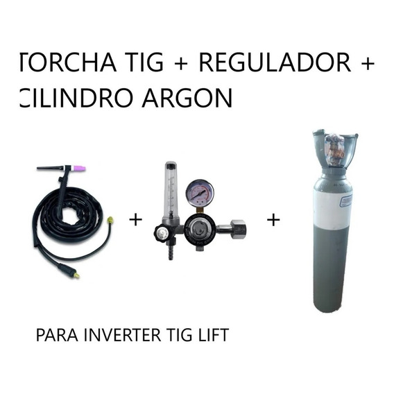 Tubo O Cilindro Argon + 10 Mts Manguera + Manometro  1.5 Mts