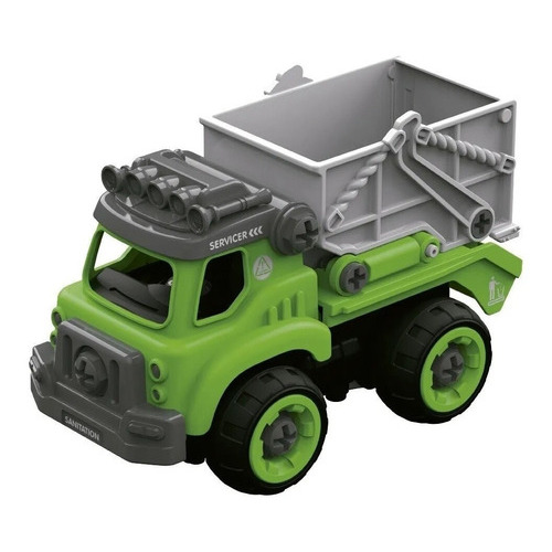 Camion Volquete P/armar Y Desarmar Sonido Diy Ik0087 Color Verde Personaje Verde