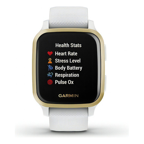 Garmin Venu Sq Smartwatch Gps Color Dorado Claro / Blanco Color de la caja Light gold Color de la malla White Color del bisel White