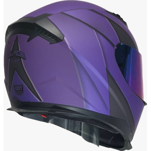 Casco Para Moto Cerrado Kov Novak Blade Morado/ Gris Color Violeta oscuro Tamaño del casco XL