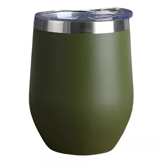 Vaso Termico Acero Inoxidable Verde Con Tapa Hermetica 375ml