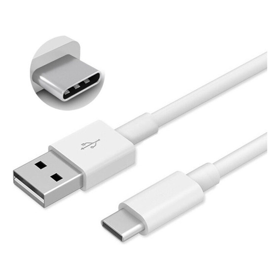 Cable Usb C Tipo C Hp 2.0 2 Metros Carga Datos Celular Atrix Color Blanco