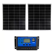 Kit 2 X Panel Solar 100wp Mono 5bb 200w + Regulador 20 Amper