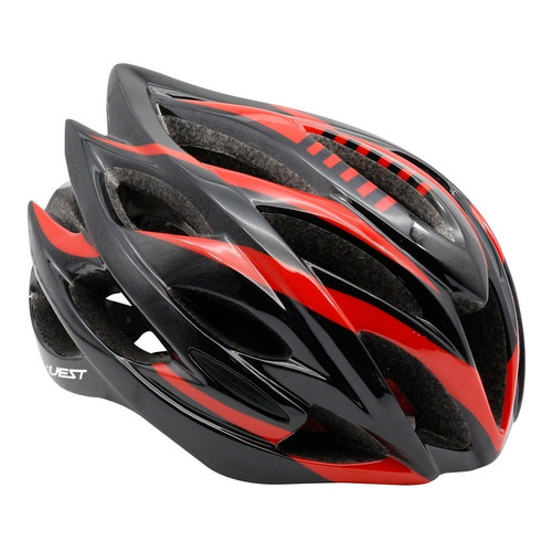 Casco Mtb Kuest Bicicleta 23 Ventilaciones Rcbi-1l Deportivo Color Negro y Rojo Talle Único