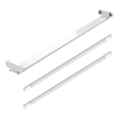 Liston De 2 + Tubos Led 18w Luz Dia 1.20 Mts Completo