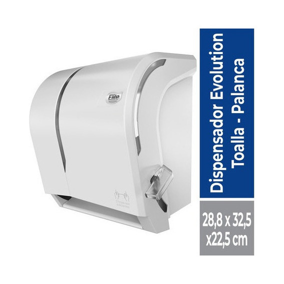 Dispensador Toalla Rollo Palanca Blanco Elite Professional