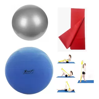 Kit Pelota Pilates 21cm + Esferodinamia 70cm + Tiraband Vera