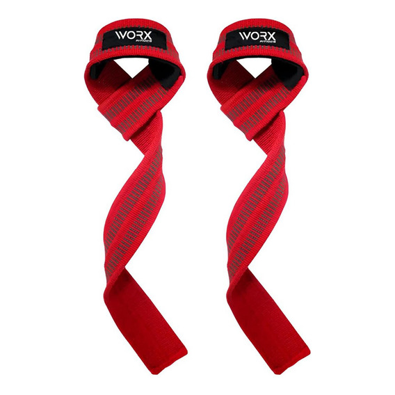 Straps Correas Levantamiento Worx Pesas Gym Gimnasio Set 2 Color Rojo