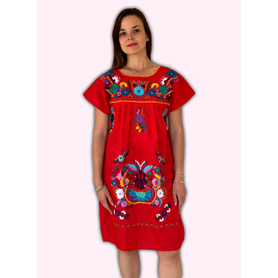 Vestido Artesanal Mexicano Bordado Regalo Para Dama