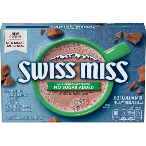 Swiss Miss Cocoa Sin Azucar Añadita 8 Sobres Importados