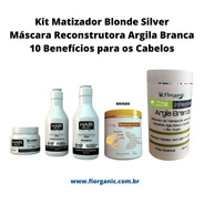 Matizador Profissional Blonde Silver + Argila Branca + Brind