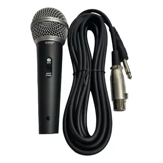 Micrófono Vocal Profesional Sm58 Dinámico Cardioide Karaoke Color Negro Con Plateado