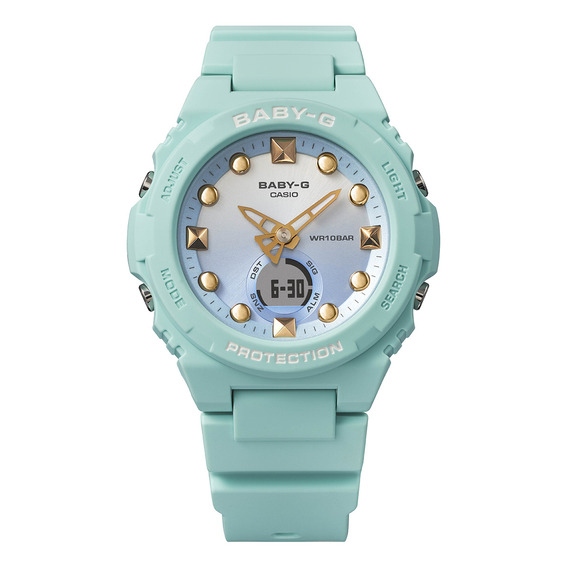 Reloj Mujer Casio Bga-320-3adr Baby-g Color de la correa Verde Color del bisel Verde Color del fondo Azul