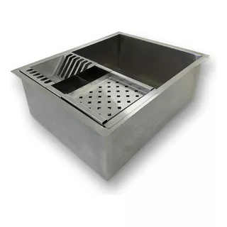 Cuba De Inox 50x40 Embutivel C/ Valvula E Escorredor Umido