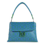 Bolsa Satchel Cloe Para Mujer Monograma Estampado Con Charm Color Verde