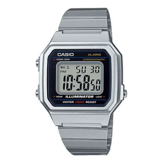 Reloj Casio Vintage Hombre B650wd-1a Luz |w| Color De La Correa Plateado Color Del Bisel Plateado Color Del Fondo Agua