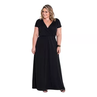 Vestido Longo Estampa Cashmere Plus Size Decote V Psd2123939