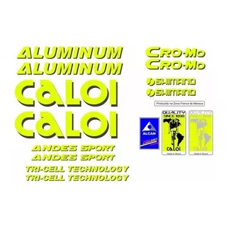 Adesivo Para Caloi Aluminum Andes Sport Amarelo E Preto