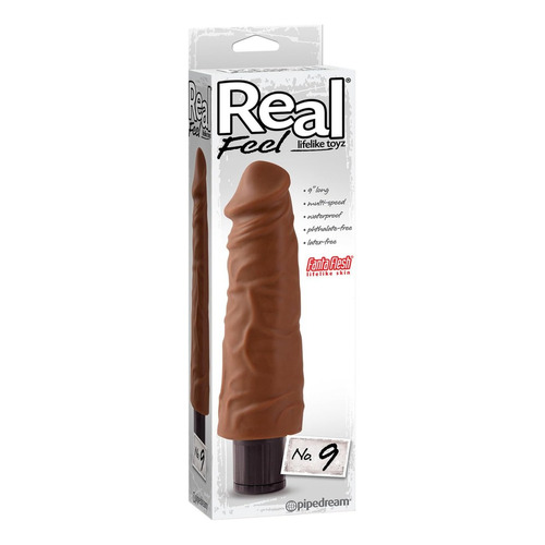 Vibrador Dildos Real Feel 9 Sexshop Consoladores Protesis Color Marrón oscuro