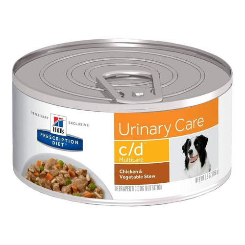 Alimento Hill's Prescription Diet Urinary Care c/d Multicare para perro senior todos los tamaños sabor pollo y vegetales en lata de 5.5oz