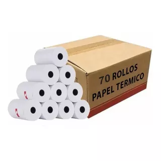 Caja 70 Rollos Papel Para Impresora Térmico 58mm 57 X 30mm