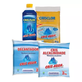 Kit 1 Cloro  +1 Alcalinidade + 1 Decantador + 1 Clarificante