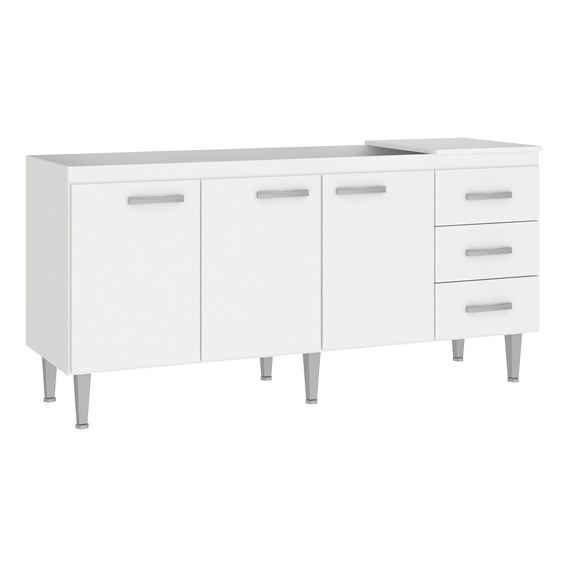 Mueble Bajo Mesada Cocina Armario 3 Puertas 3 Cajones