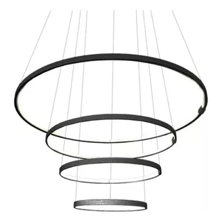 Lampara Colgante Led 4 Aros 100-80-60-45 Diseño Deco Hogar