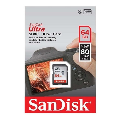 Memoria Sdxc 64gb Sandisk Ultra 100 Mb/s C10 Uhs-i Full Hd