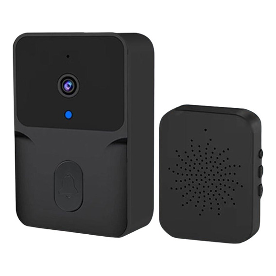 Timbre Inalámbrico Inteligente De Puerta Con Cámara Wifi Color Negro