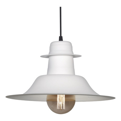 Colgante Sombrero Blanco Bar Deco Moderno C-115 Apto Led